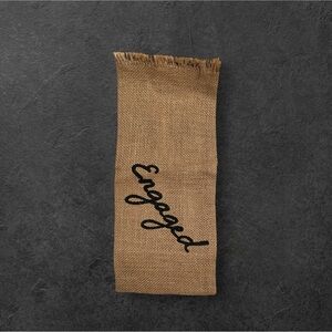 Engaged Burlap Wine Bag